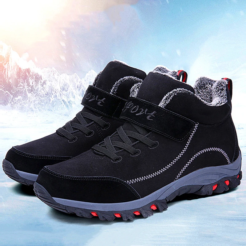 Winter Boots Shoes For Men Waterproof Snow Boot Woman Winter 2023New Warm Plush Hiking Sneakers Outdoor Non-slip Male Ankle Shoe