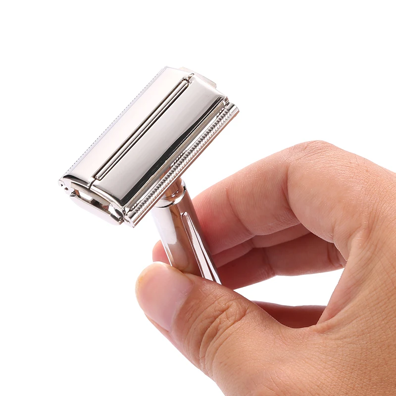 TTO Double Edge Safety Razor Wet Shaving for Men Women with 1 Blades Travel Case Zinc Alloy Metal Shaver