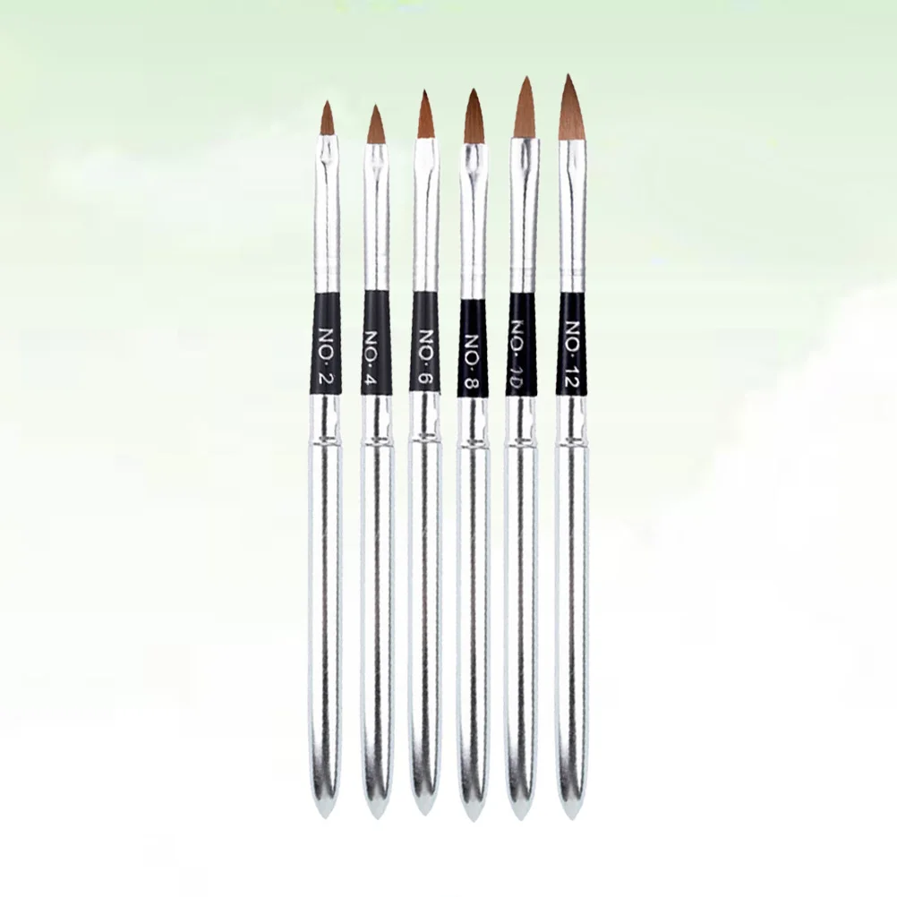 

6Pcs Nail Art Brushes Set Synthetic Long Lightweight Dotting Painting Drawing Tools Acrylic Polish Beginner Kit