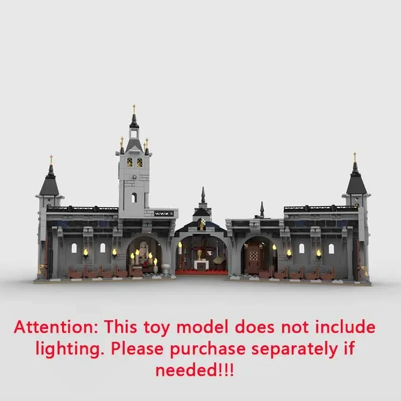 Medieval Castle Model MOC Building Brick Multi Functional Retro Church Modular Technology Gifts Holiday Assemble Child Toy Suit