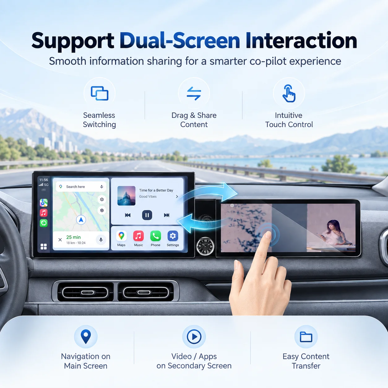 Android 15 Dual Screen Car Radio For Opel Zafira Astra 2004-2014 GPS Navigation Multimedia IPS Head Unit