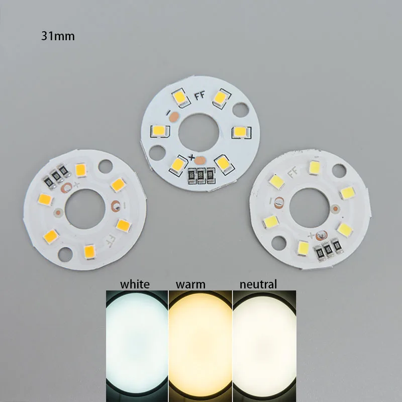 5V 31MM 3colors LED Light Source round Board chips 3W Warm White SMD 2835 Lamp Bead Plate DIY Bulb replace for book night lamp o