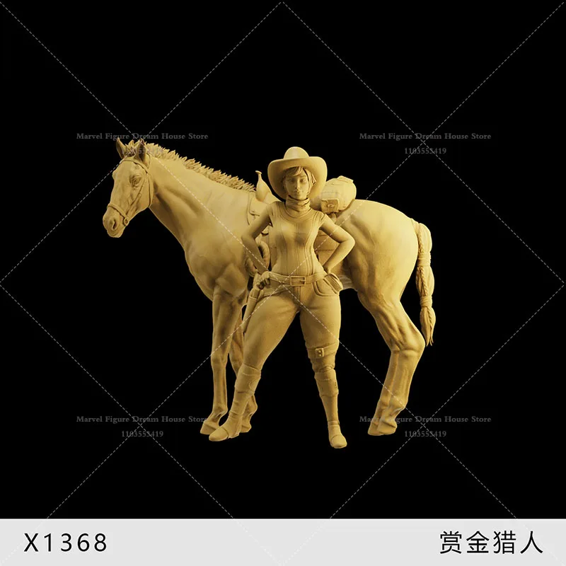 1/64 1/43 1/35 مقياس مصغر المشهد دمية الغرب المتوحش القاتل الأحمر الهندي المحارب باونتي هنتر غير معلمة الأبيض فتاة صغيرة الشكل