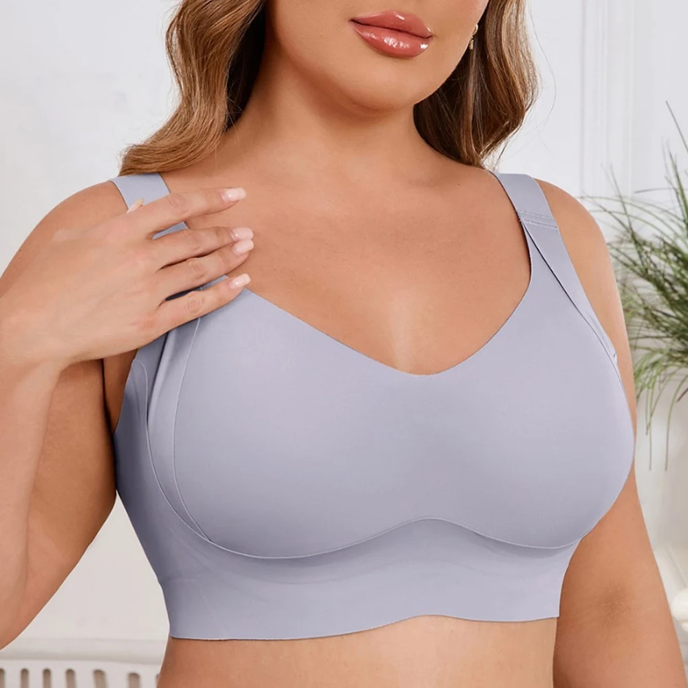 Seamless Wireless Supportive Bra Comfort Soft No Underwire Full Coverage T-Shirt Bra Hide Back Fat Underwear Plus Size