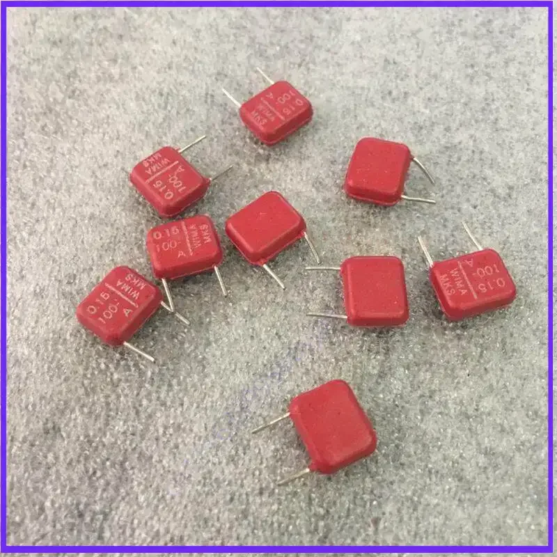 100pcs  Film Capacitor MKS 154J for Audio Coupling, WIMA Vintage Germany 0.15UF 100V P-7.5