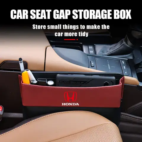Car Seat Slit Organizer Leather Storage Box Auto Interior Accessories For Honda Civic 10th 11th Gen Hrv Jazz City Fit Accord 7