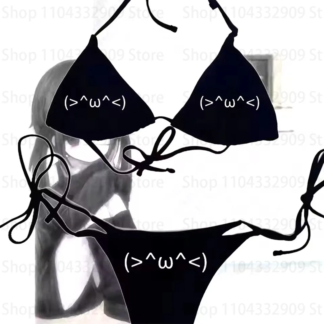 Fashion Y2K style Aesthetic Bikini Streetwear Gothic Harajuku Graphic Print Bikini 90s Vintage Punk Cute girl Sexy Women Bikini