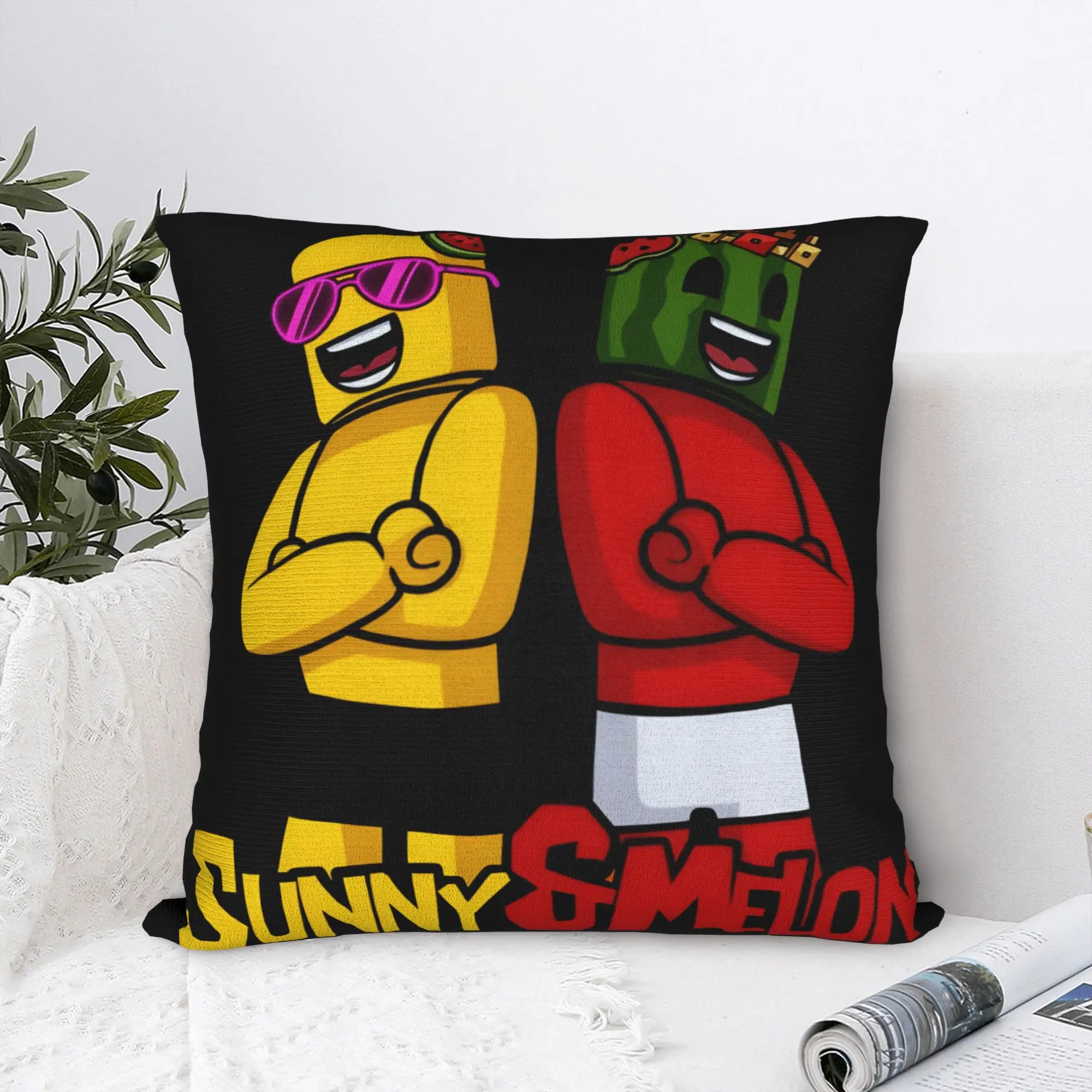 Pillow Case Sunny And Melon Cross Arms Cool Character Art Comfy  Pillow Cover For Sofa Home Decor Funny Pillowcases
