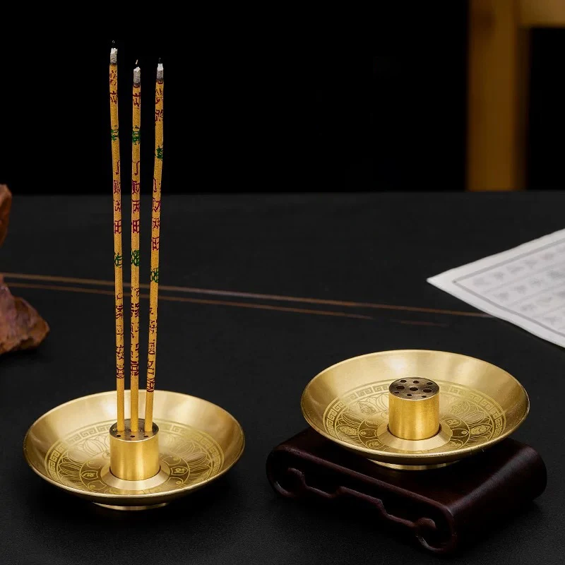 "Meditation Essential: Bandeja redonda para queimador de incenso de 9 furos, suporte Palo Santo e suporte para sálvia para ritual de ioga"