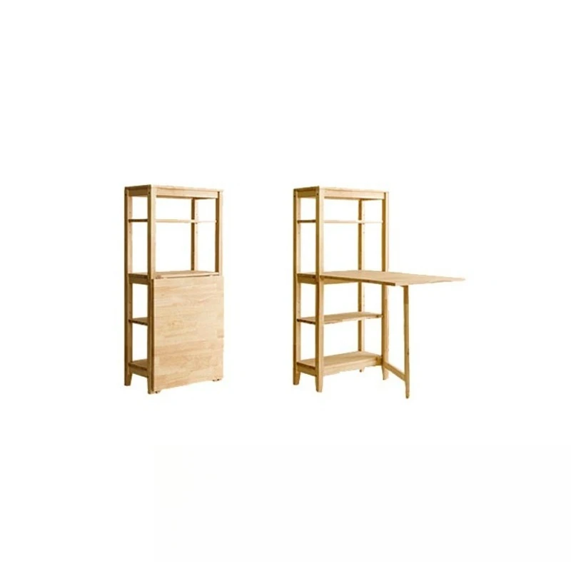 

Simple computer solid wood folding with bookshelf bedside storage combination shelf