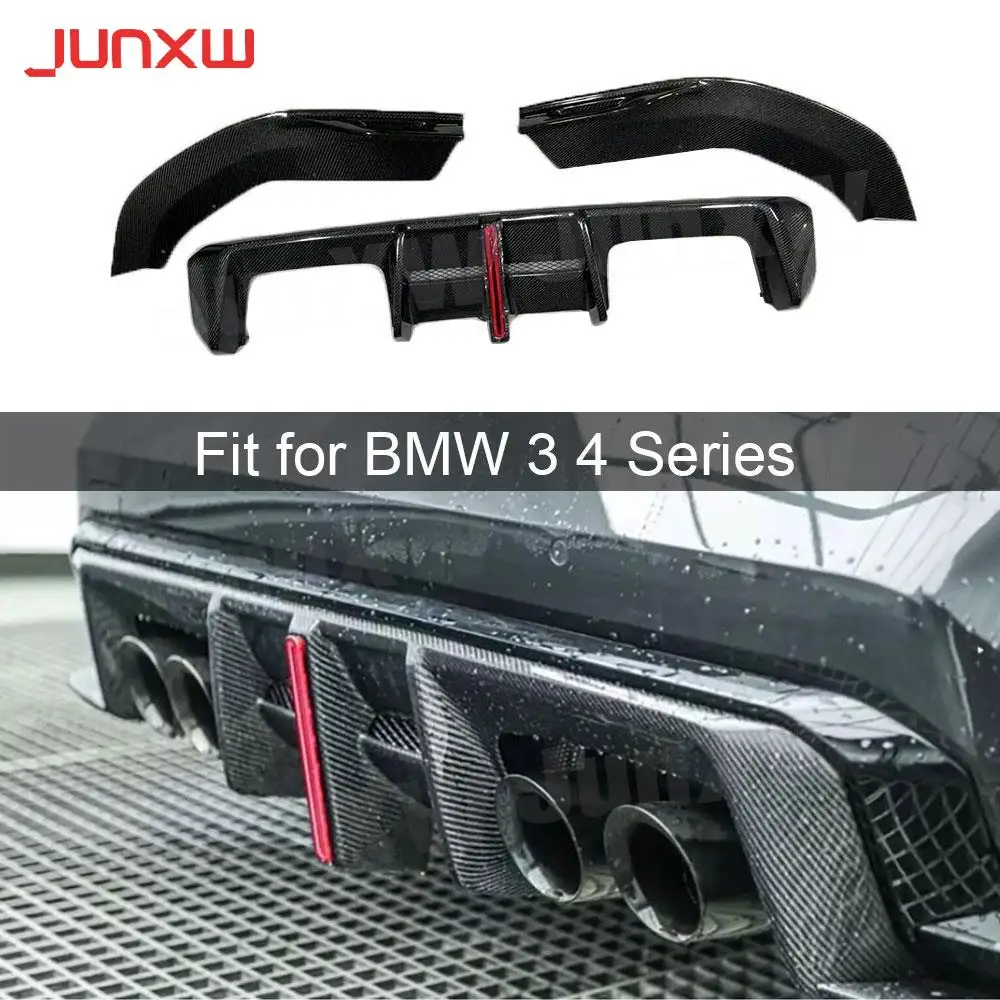 

Dry Carbon Fiber Rear Bumper Lip Splitters with LED Light Bodykits Accessories for BMW 4 Series G80 G82 G83 M4 2021+ FRP