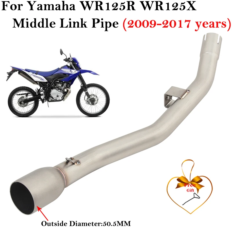 For YAMAHA WR125R WR125X WR 125 125R 125X 2009 - 2017 Motorcycle Exhaust Escape Modified Middle Link Pipe Carbon Fiber Muffler