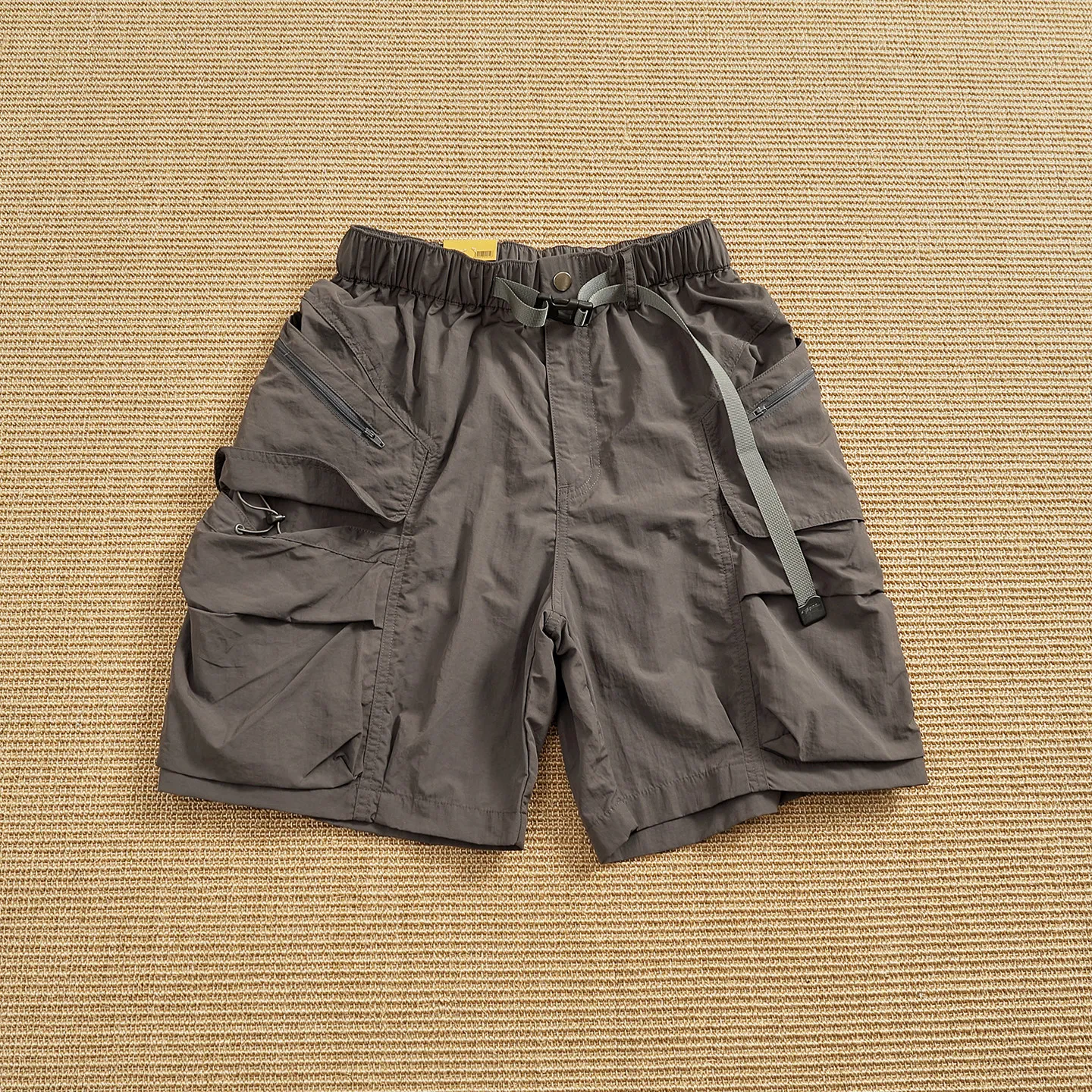832# Summer New American Retro Thin Quick-drying Cargo Shorts Men's High Street 100% Nylon Casual Loose Straight 5-point Pants