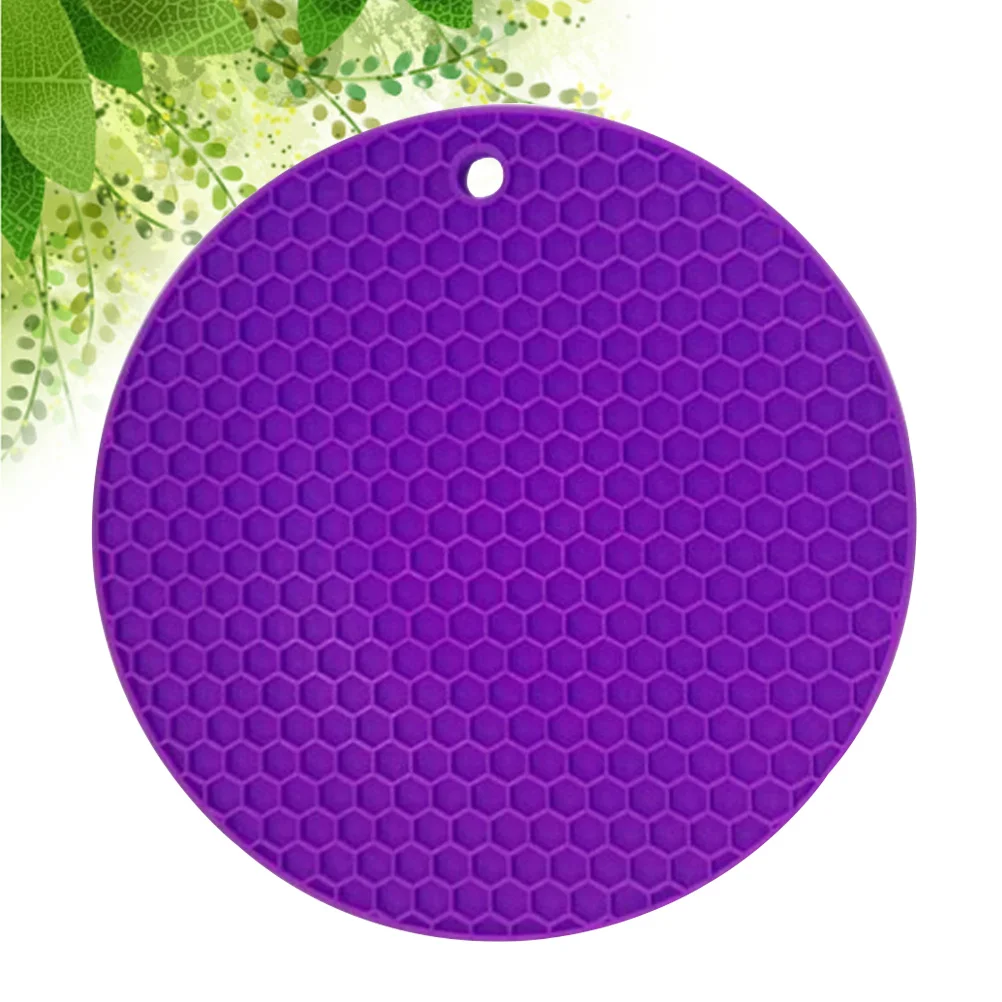 

Eco-Friendly Silicone Mat 18cm Diameter Honeycomb Design Non-Slip Heat-Resistant Pot Pan Coaster Bowl Cup Clean