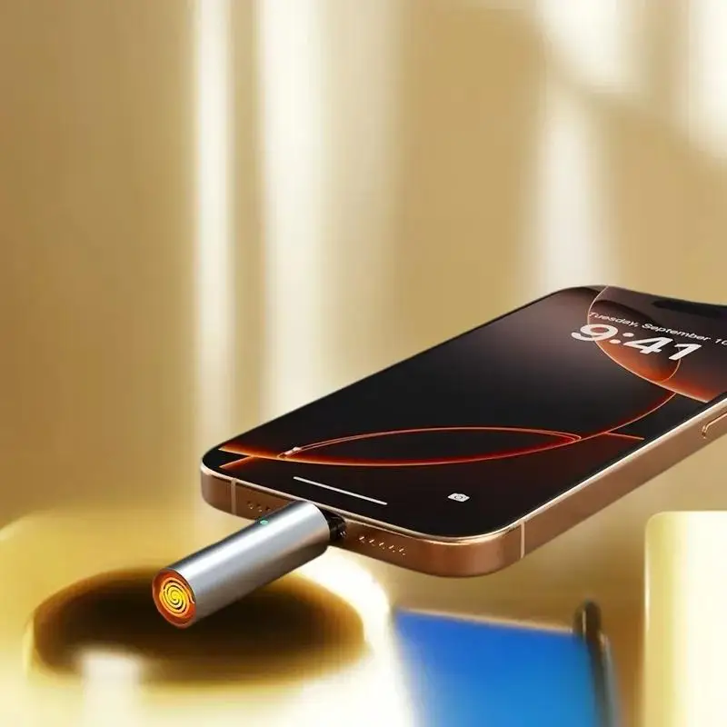 ولاعة محمولة موفرة للطاقة، إلكترونية صغيرة من النوع C، مثالية للاستخدام الخارجي، مقاومة للرياح #1