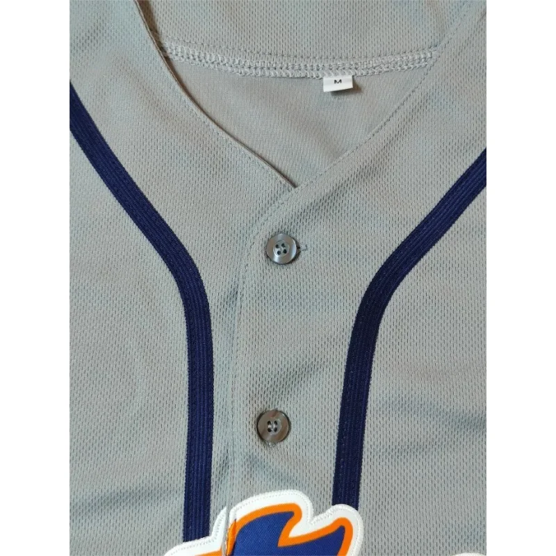 Customized Name And Number Men's Embroidery Baseball Jersey Detroit Grey V-Neck Personalized Short Sleeve Button Down DIY Shirts view 5