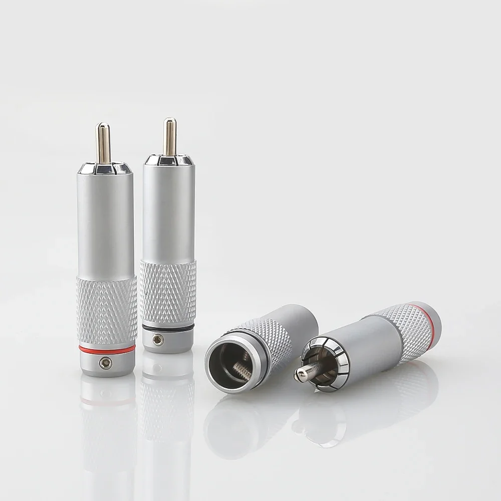HiFi Audiophile Rhodium Plated RCA Male Plug Solder Type Phono Connector for High-End DIY Audio Interconnect Cable Terminal