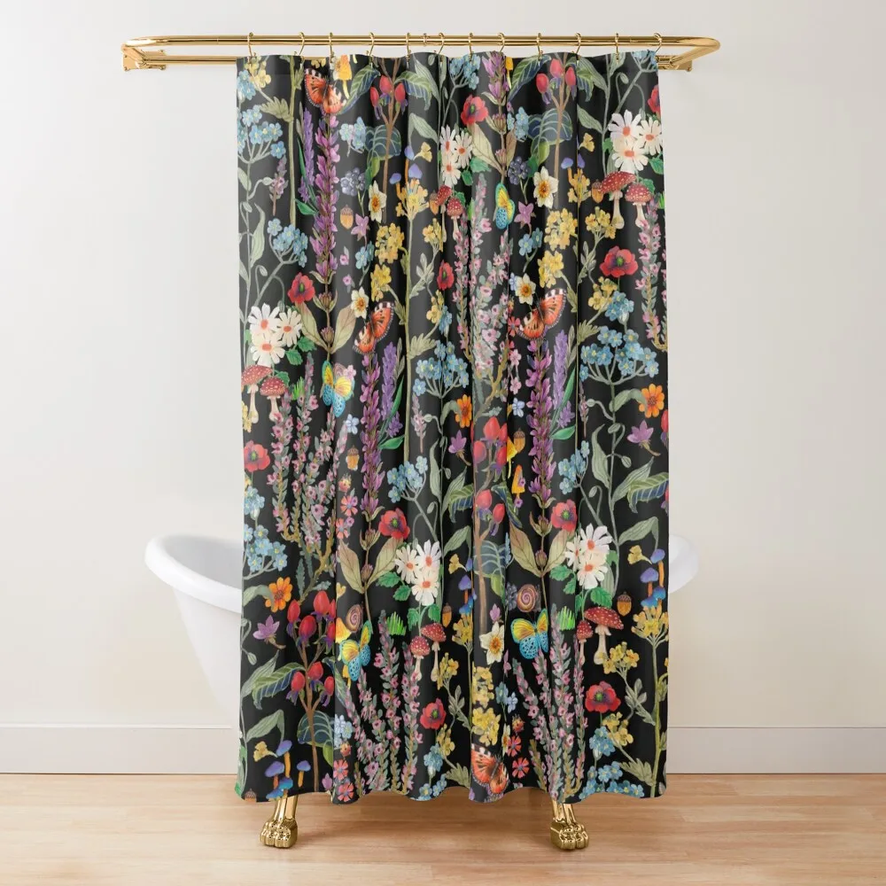 

Watercolor wild flowers paradise Shower Curtain Shower For Bathroom Shower Bath Bathroom Accessory Curtain