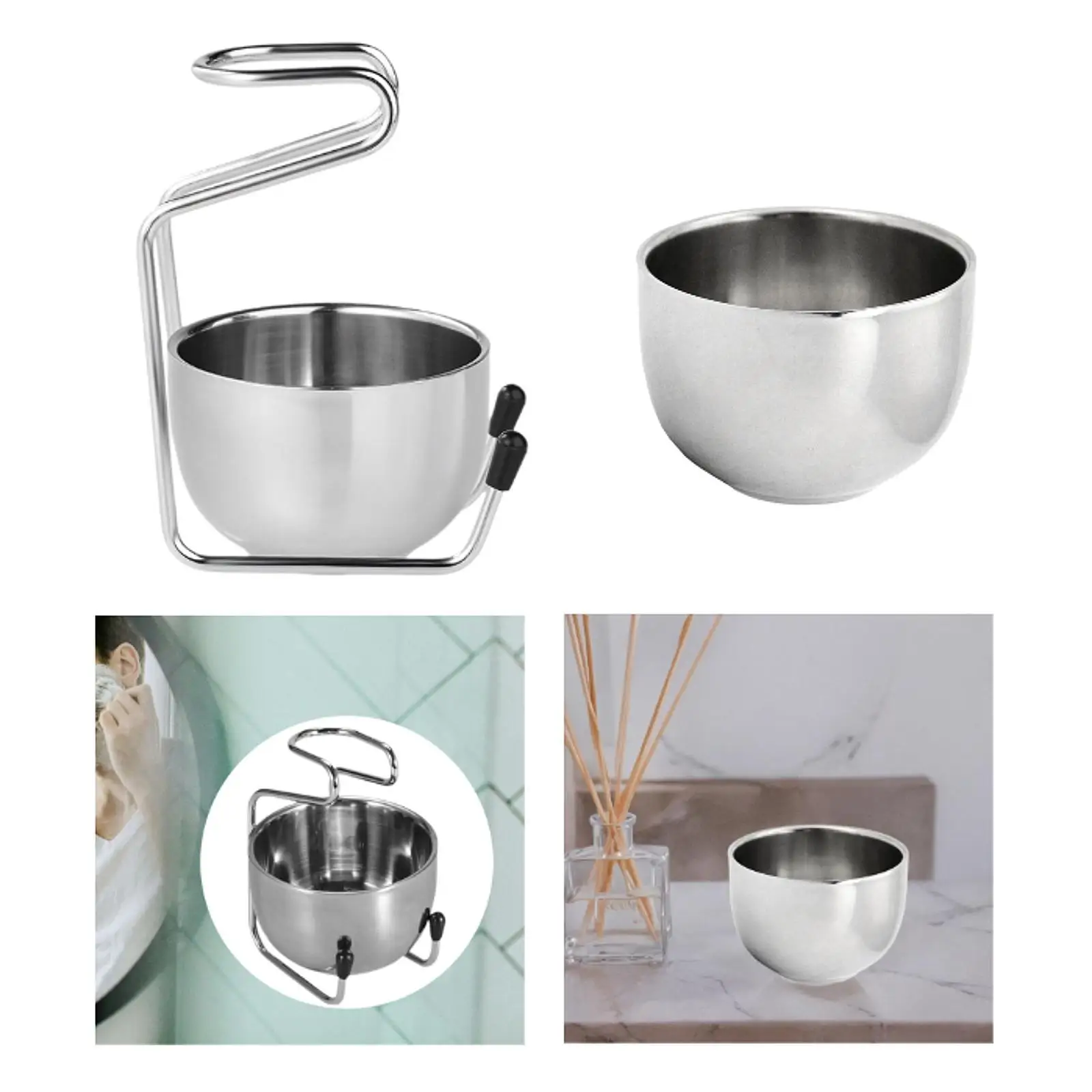 Stainless Steel Shaving Soap Bowl Easy to Lather Metal Soap Mug Bowl for Husband Birthday Boyfriend Father Valentines Day Gifts