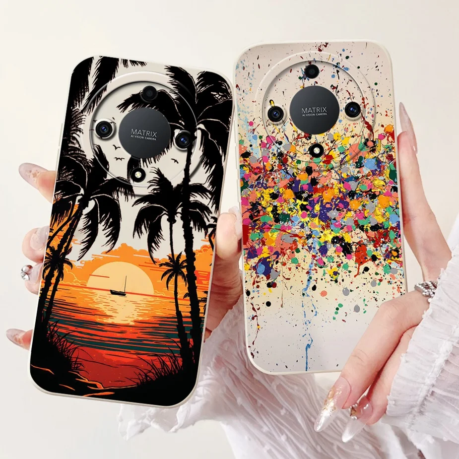 For Honor Magic 5 Lite Case Honor X9A RMO-NX1 Cute Cartoon Painted Cover Soft TPU Phone Case For Honor Magic5 Lite HonorX9a Bags