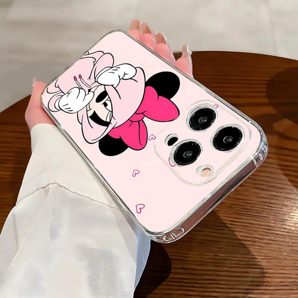 Capa de Celular Anti-Transparente Anti-Queda Mickey Mouse para iPhone 17 Air 16 E 15 14 13 12 Mini 11 Pro Max