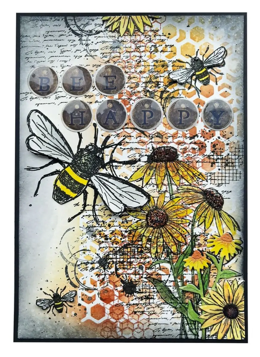 Sweet bee memories Floral bits Echinacea Tag Metal Cutting Dies Silicone Stamps Scrapbooking Stencil Photo Album Card DIY Paper