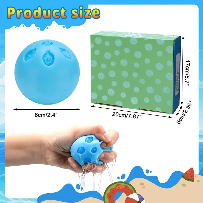 Water Balloons For Kids Glowing In The Dark 6PCS Reusable Water Balls Water Play For Kids Hot Summer Toy For Swimming Pool