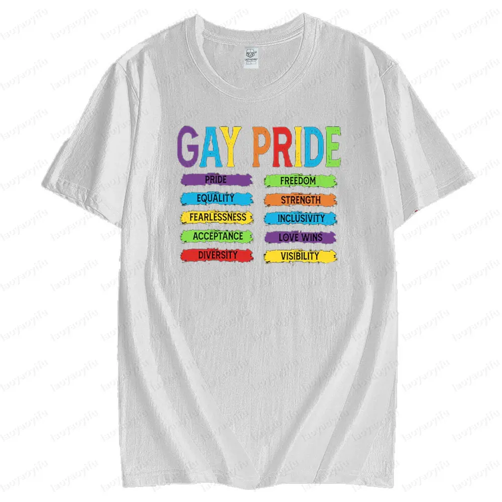 Funny LGBTQ Shirt Pride Rainbow T Shirt Bisexual Equality TShirt Men Women Casual Summer Round Neck Short Sleeve Unisex Tee Tops