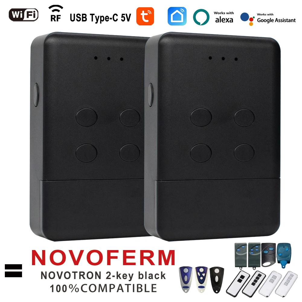 NOVOFERM Wifi RF 2 in 1 Smart Tuya NOVOTRON TORMATIC Garage Door Remote Control for 502 MAX43-2 504 MAX43-4 512 MIX 43-2 Alexa