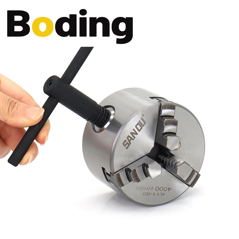 BODING 1Set K11 80mm 3Inch 3-Jaw Manual Lathe Chuck Self-Centering Chucks SANOU K11-80 Lathe Chuck With Turning Machine Tools