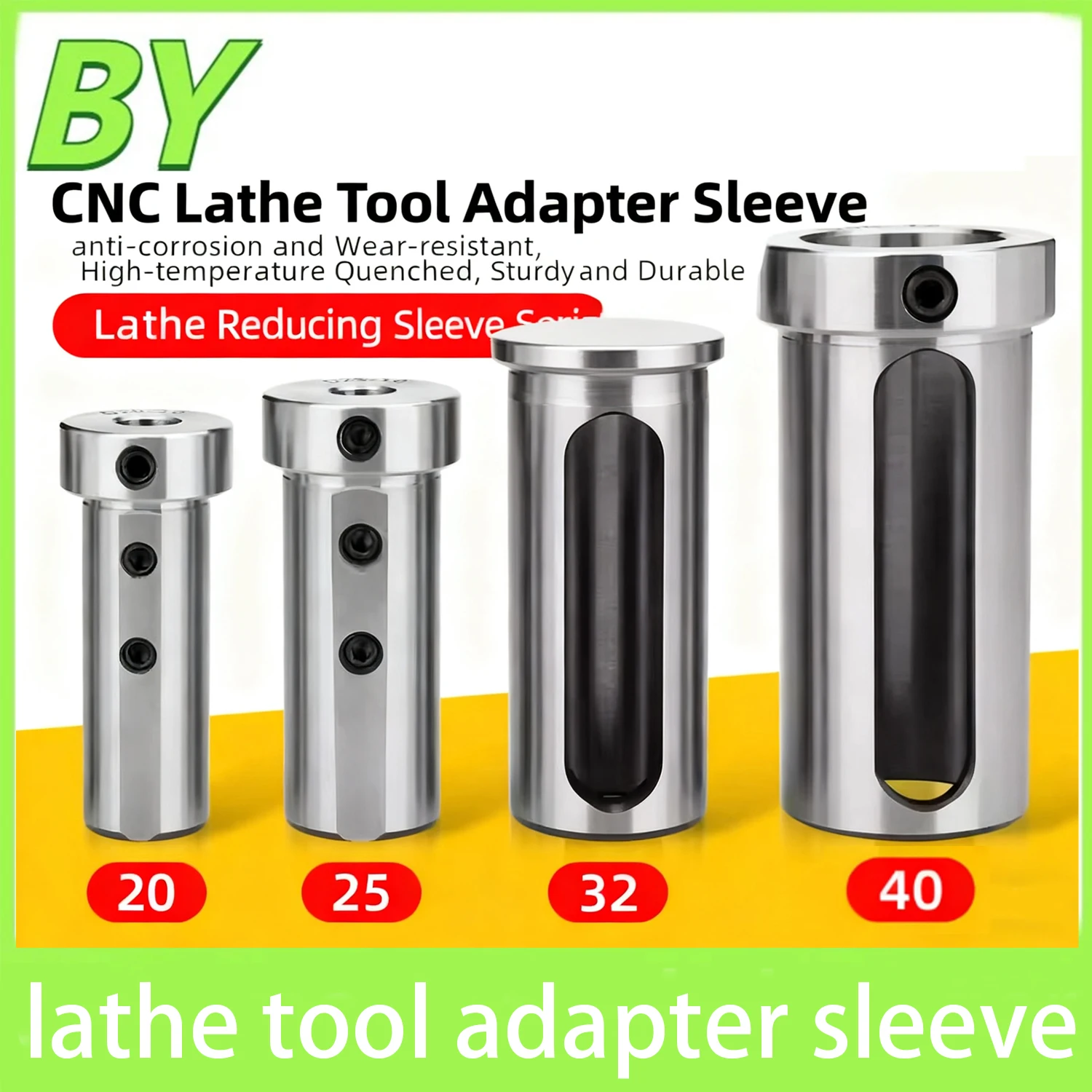 Lathe Reducing Tool Sleeve, CNC Drill Bit, U-Drill, Internal Turning Tool Guide Sleeve, D20/D25/D32/D40/D50 Reducing Adapter Sle