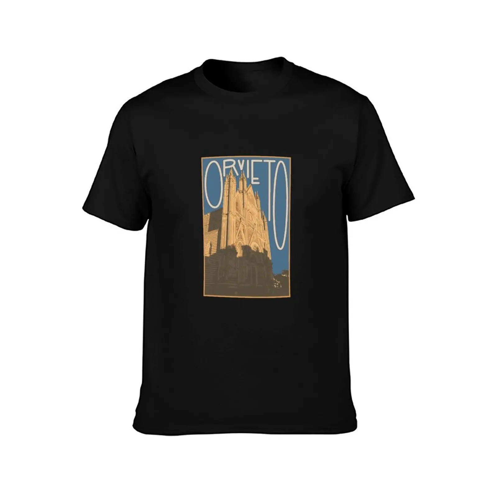 Orvieto Vintage Postcard T-Shirt, Summer Casual Cotton Tee, Oversized Streetwear Tops, Vintage Graphic Print, Unisex Men Women