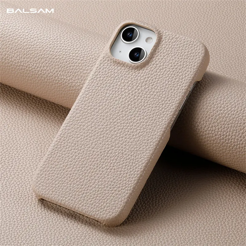 Luxury Litchi Grain Leather Phone Case For iPhone 15 Pro Max 14 11 12 13 Pro Max 7 8 Plus X XR XS Max SE3 Matte Shockproof Cover