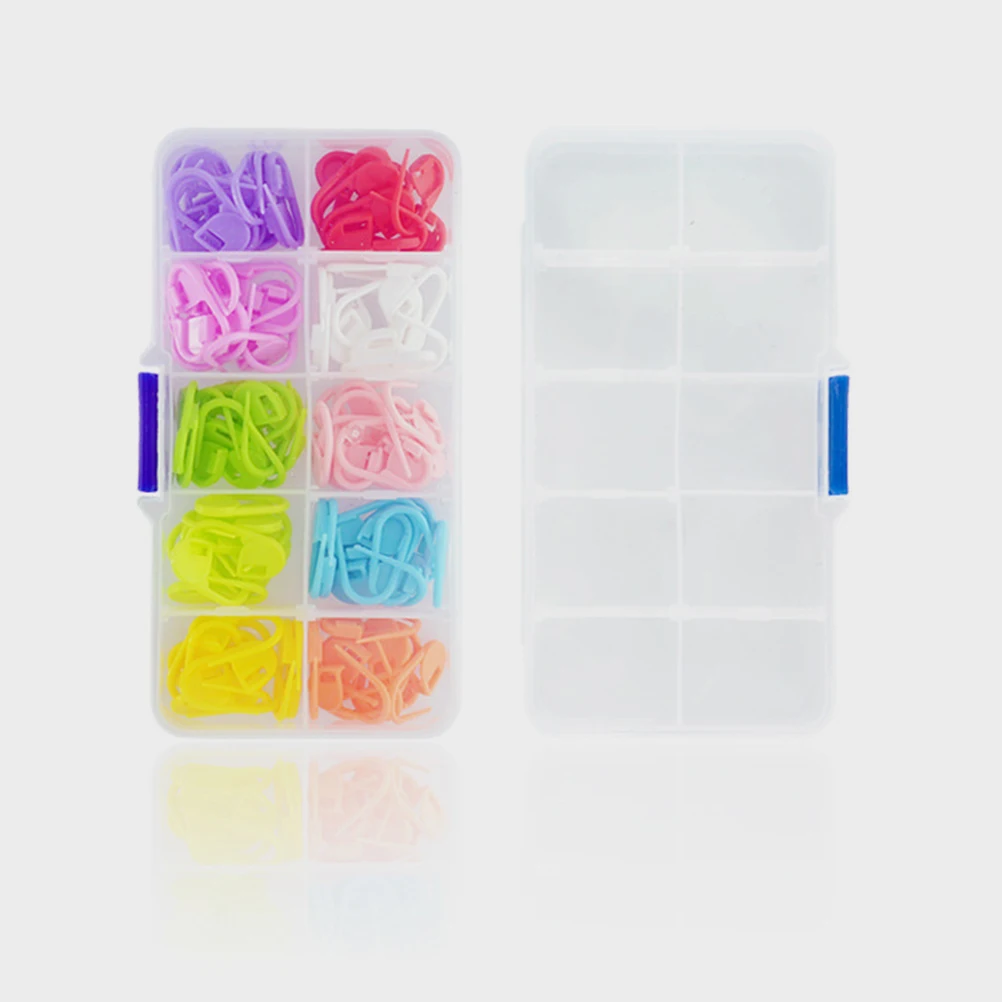 

1 Box Plastic Locking Stitch Markers Knitting Needle Clips Crochet Yarn Wool Knitting Tools Supplies Crochet Locking Marker