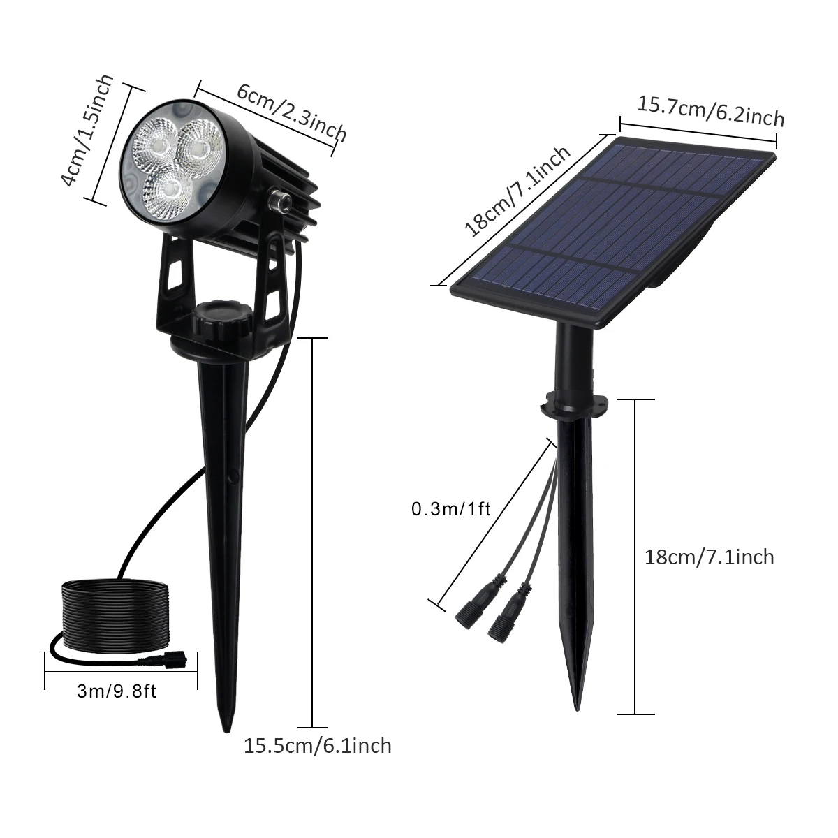 Imagem -02 - Impermeável Led Solar Light para Outdoor Branco Quente Branco Frio Iluminação do Jardim Decoração ao ar Livre Lâmpadas de Gramado Ip65