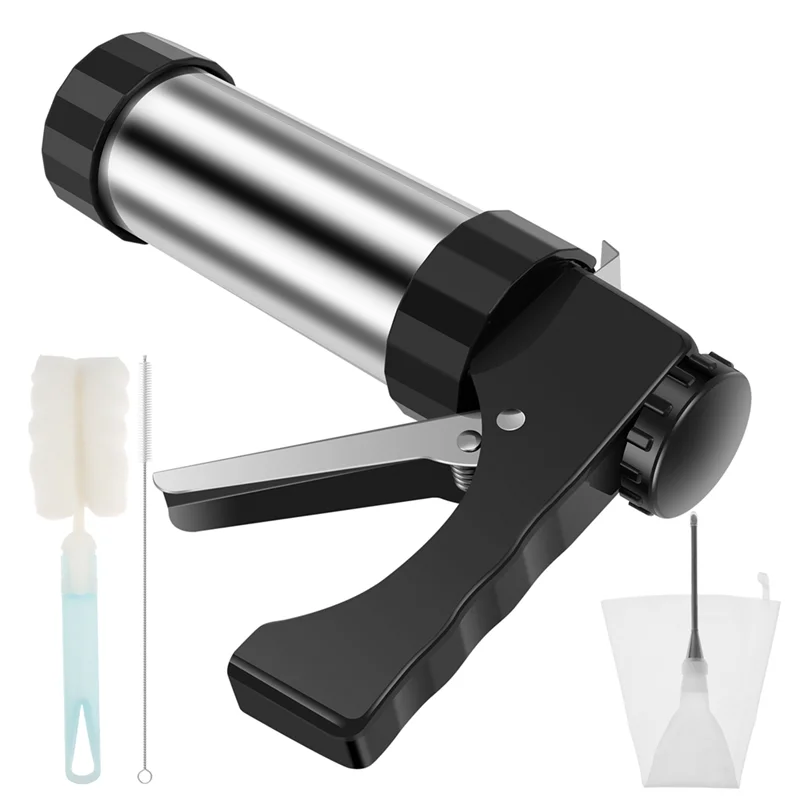 A24P Churrera Churro Maker Machine الفولاذ المقاوم للصدأ Churro Maker Kit مع 3 نصائح مختلفة الأنابيب فوهة جوفاء