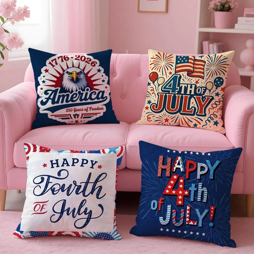 holiday Independence Day Cushion Cover Cushion Cover Set 4Pcs 50x50 45x45 40x40 Pillowcase Decorative Sofa Home Decor