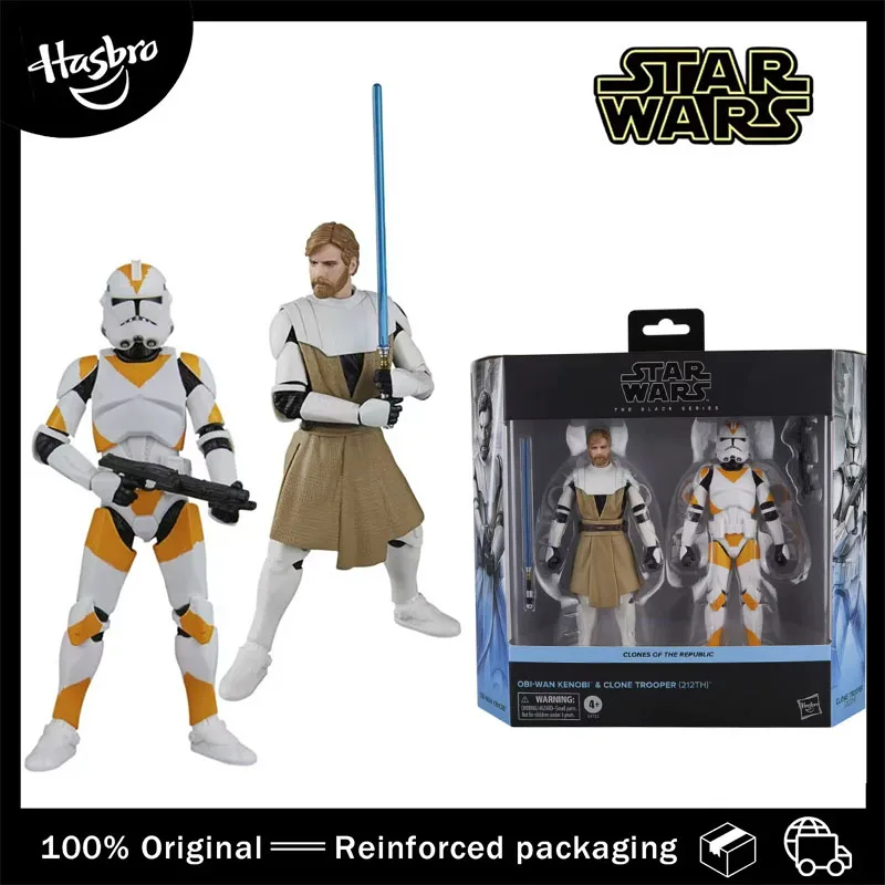 Hasbro original Star Wars Black Series Clone Wars Obi-Wan e Clone Trooper coleção de estatuetas de brinquedo Adequado para meninos e meninas