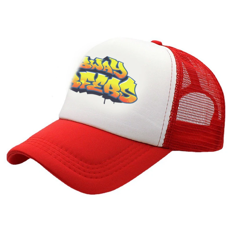 Subway Surfers Logo Trucker Cap Unisex Video Game Hats Sun Hats Golf Hats Adjustable Polyester Mesh Baseball Cap Summer - view 2