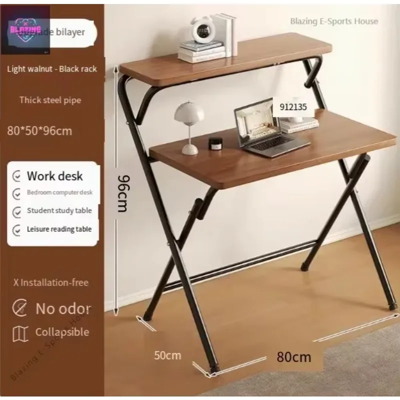 Foldable computer desk free installation Student home writing bedroom bedside small desk simple desk
