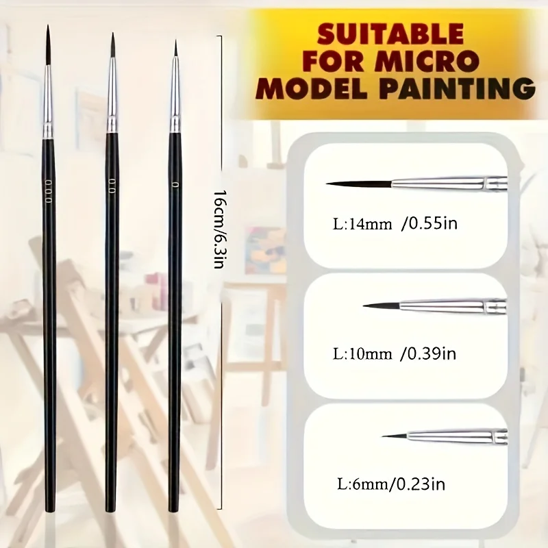 30Pcs Fine Detail Paint Brush Set #0 #00 #000 Miniature Brushes Nylon Hair for Watercolor Oil Acrylic Painting Crafts image 5