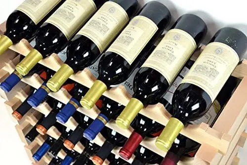 Modular Wine Rack Beechwood 48-144 Bottle Capacity 12 Bottles Across up to 12 Rows Newest Improved Model (144 Bottles - 12 Rows)