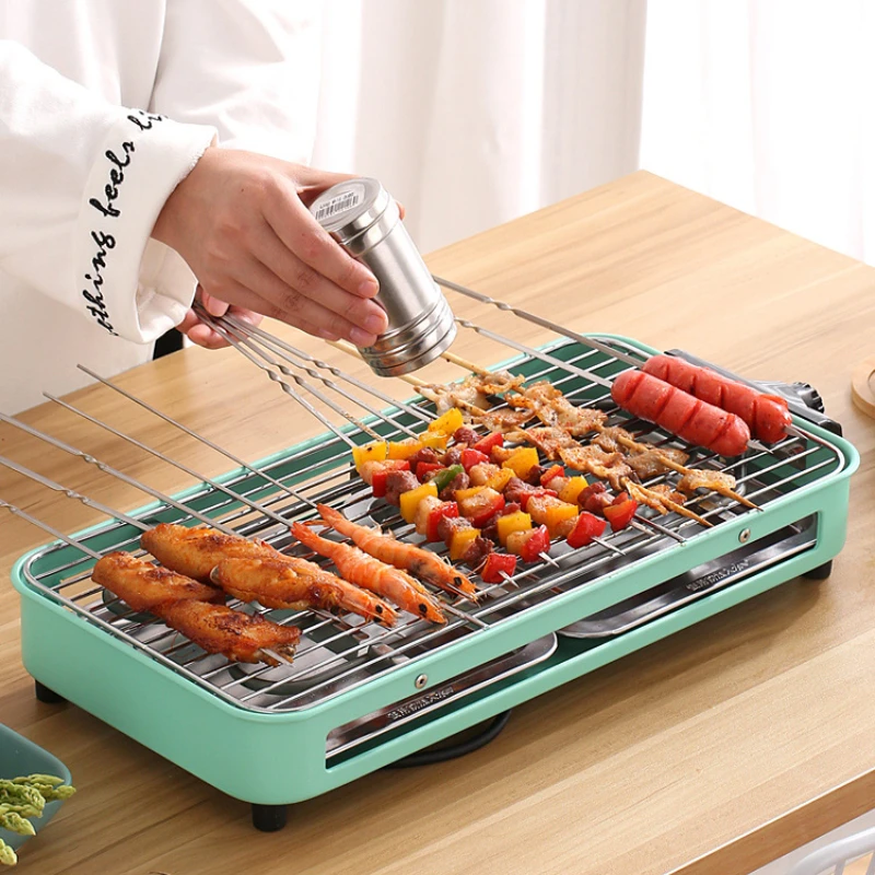 Electric barbecue oven household smokeless  small meat stove skewer indoor  machine kitchen appliance