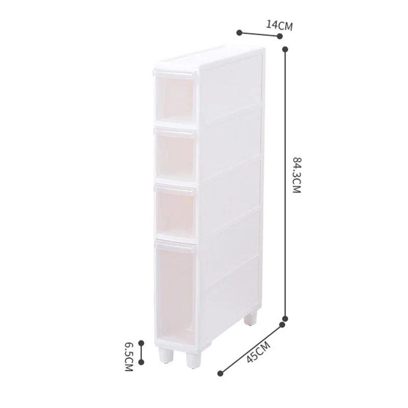 Slim Storage for Bathrooms - Quilted Narrow Storage Rack Drawer, Eco-Friendly Cabinet 14CM Wide Ideal for Kitchen Space-Saving