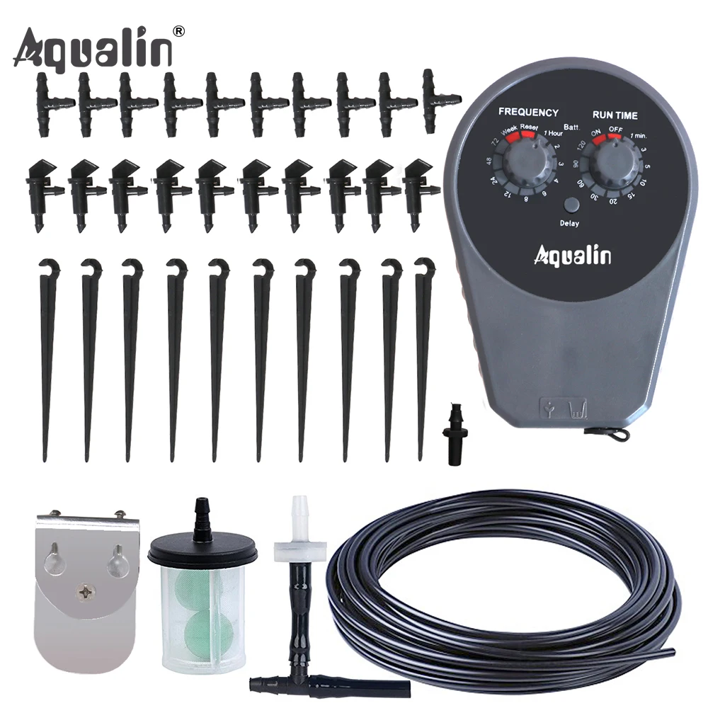 

Automatic Drip Irrigation Controller Set Garden Water Timer Watering Kit with Built-in High Quality Membrane Pump #22077