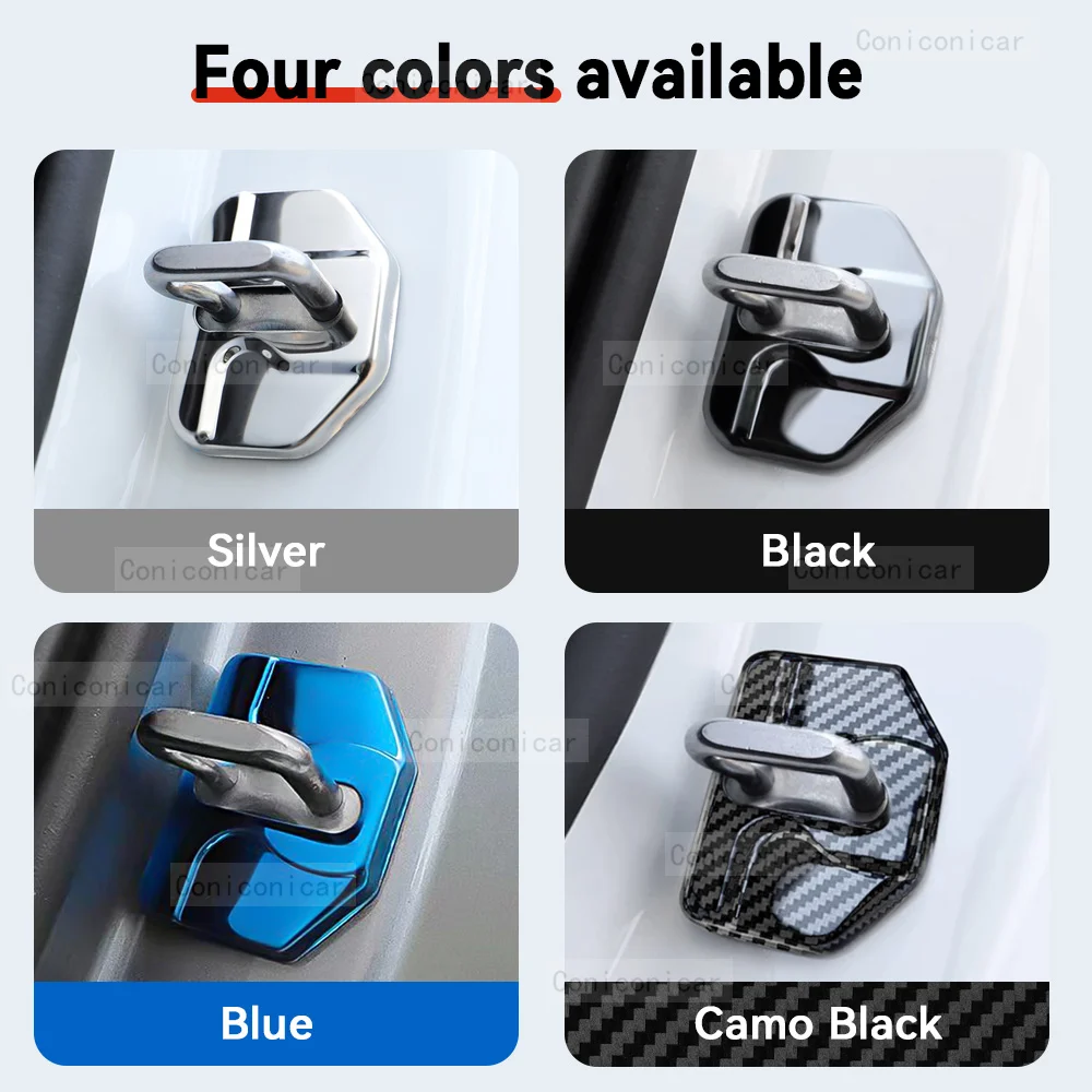 For GEELY ATLAS 2024 Accessories Car Door Lock Protect Cover Emblems Case Stainless Steel Decoration Protection