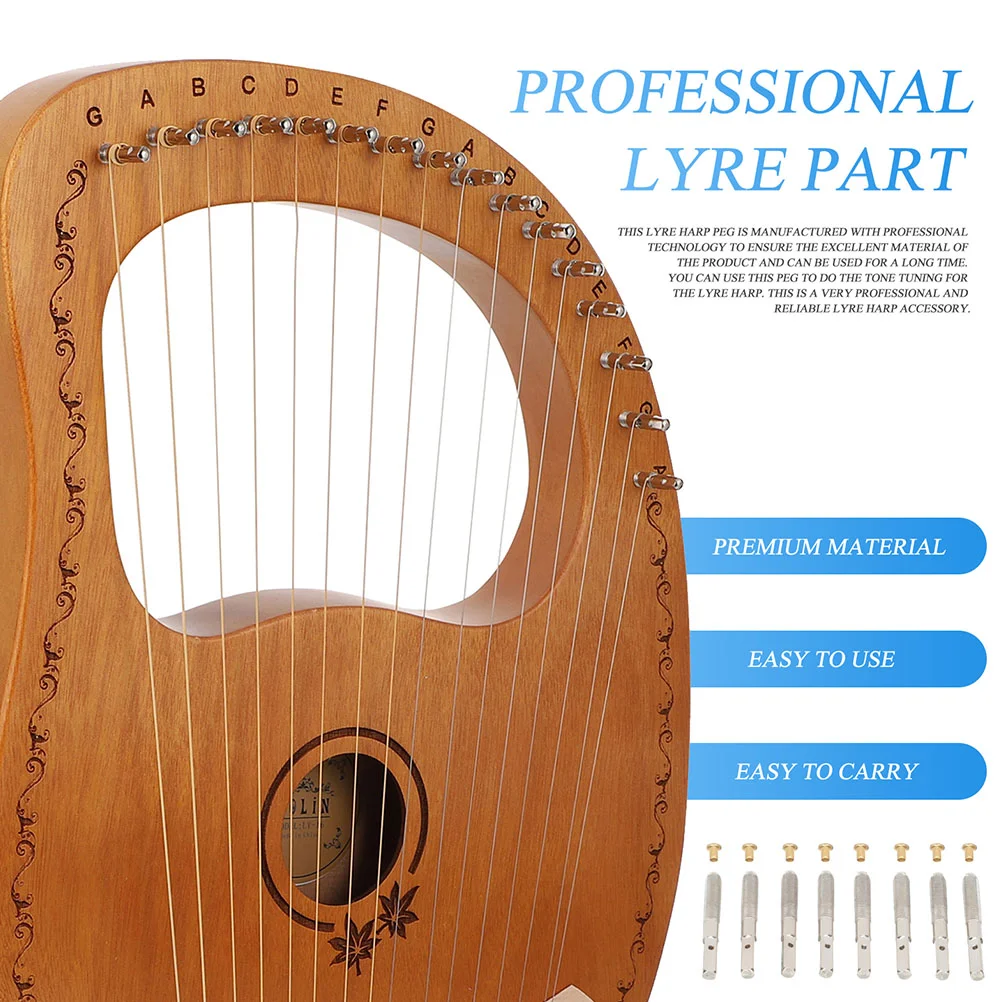 Lyre Set Musical Instruments Metal Pin Peg Professional Part Harp Pegs Durable Parts