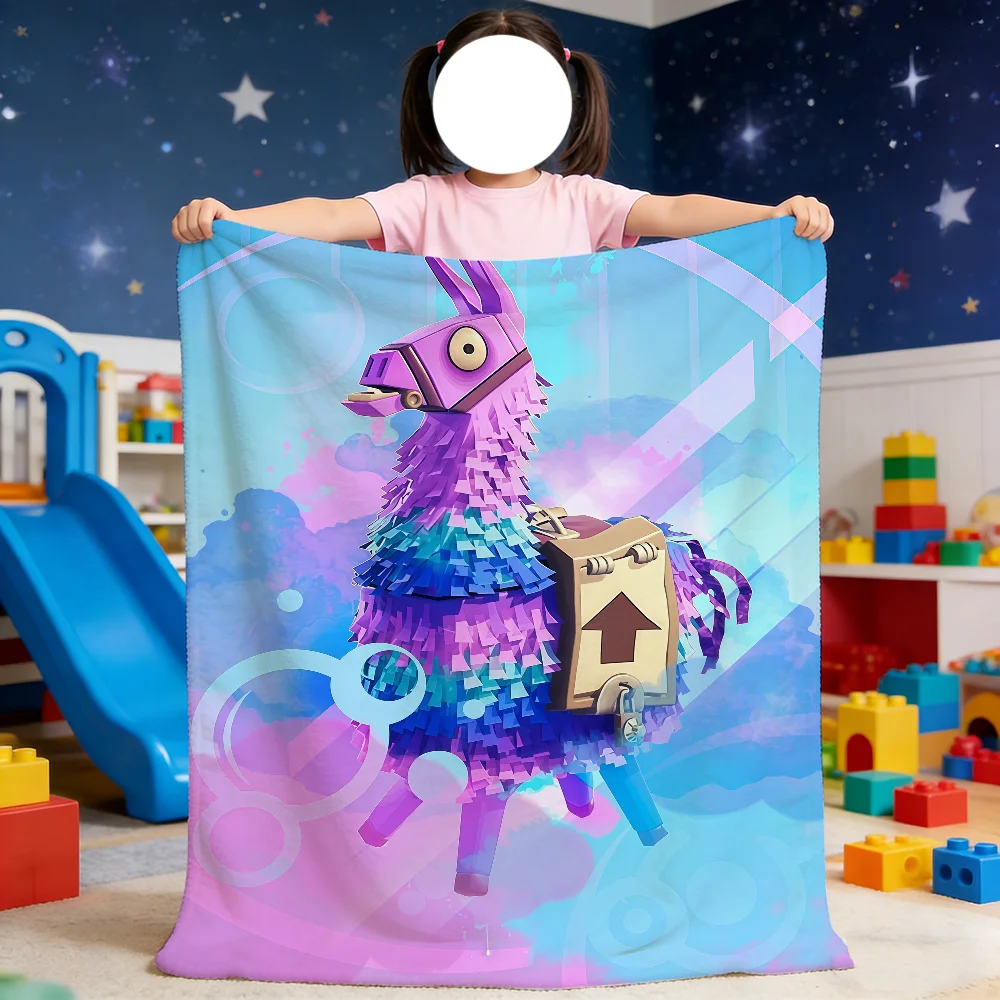 F-FORTNITE Llama-Decke, weiche Überwurfdecke für Picknick, Bett, Sofa, Zuhause, Schlafzimmer, gemütlich, warm, bequem