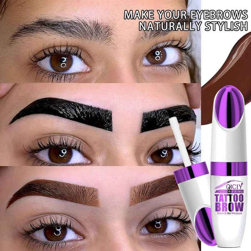 1pc Tear-Off Eyebrow Gel Natural Brow Tattoo Black Brown Long-Lasting Intense Waterproof Semi Permanent Brow Tint Eye Makeup