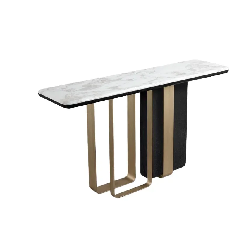 

Italian light luxury marble porch cabinet, modern minimalist entry wall view table